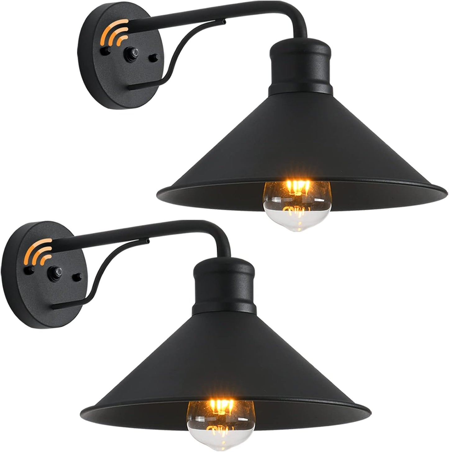 Aplique pared sensor anochecer exterior negro mate