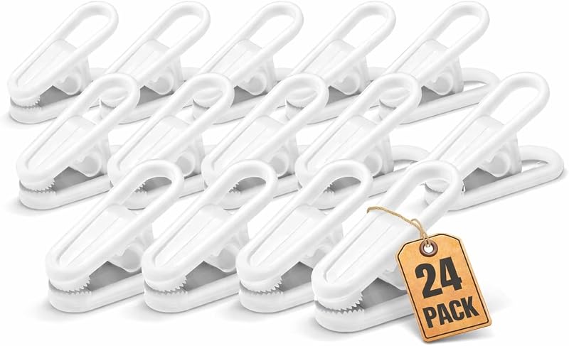 Clips multiusos para colgar 24uds color blanco