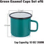 6 Tazas Café Esmaltadas 12oz para Campamento y Picnic