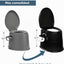 Inodoro portátil negro desmontable para campamento