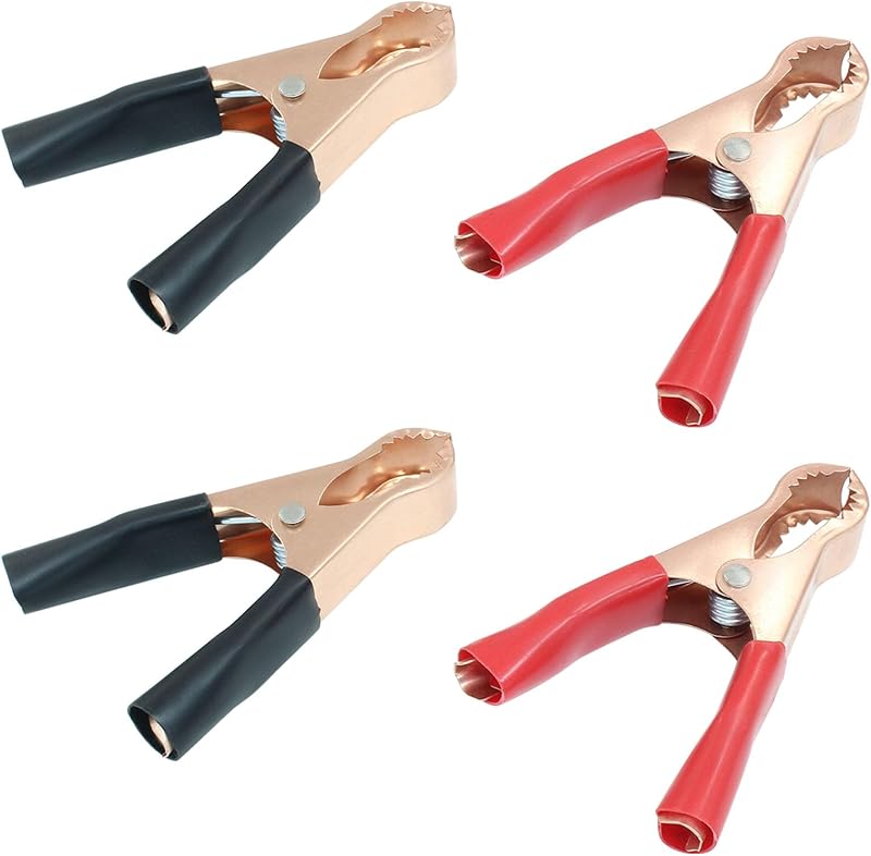 4 Pzas Clips Cocodrilo Aislados 50a Negro Rojo