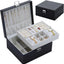 Caja joyas cuero genuino 2 capas con bandeja terciopelo