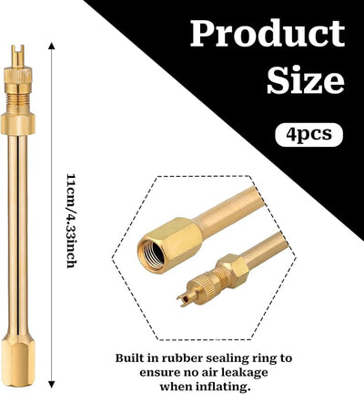 Extensión vástago válvula neumático 4 pzas 100mm