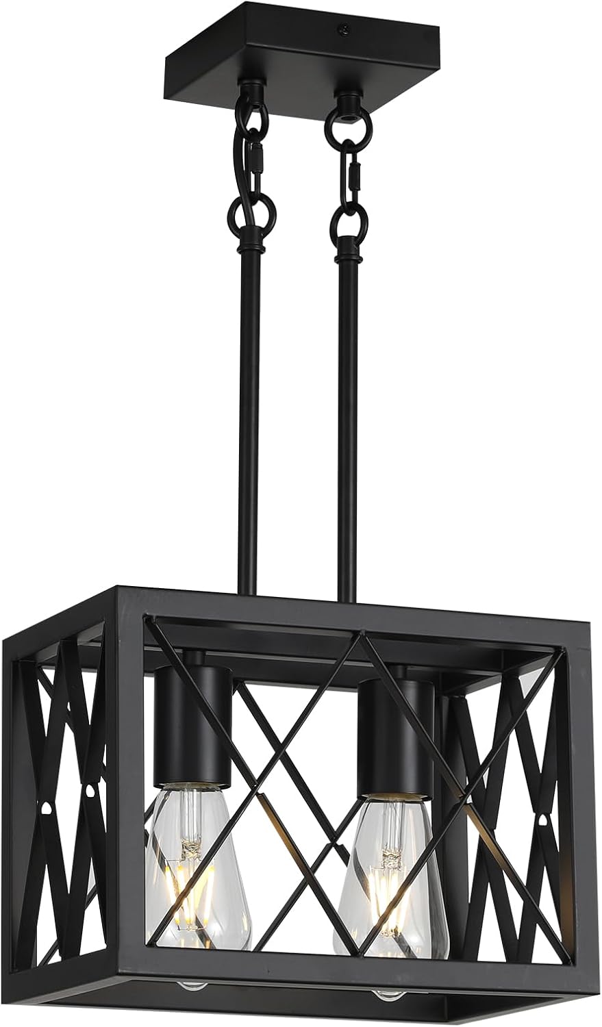 Luz colgante rústica 2 luces cocina comedor ajustable