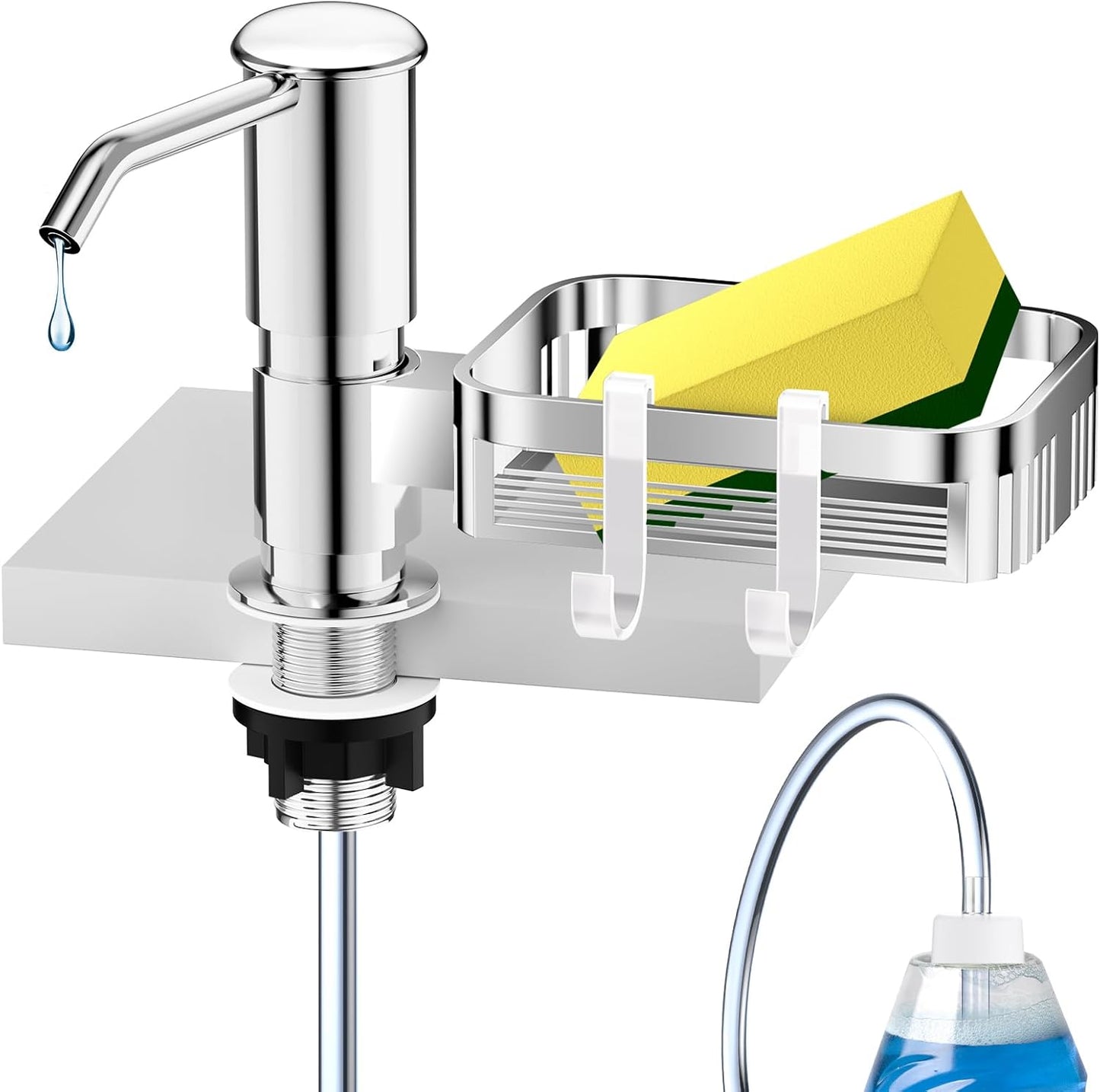 Dispensador jabón fregadero cocina con tubo 39pulg