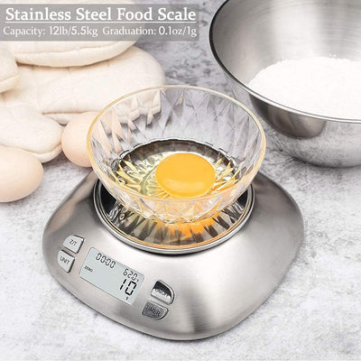 Báscula cocina acero inox cuenco 2.5L 12lbs