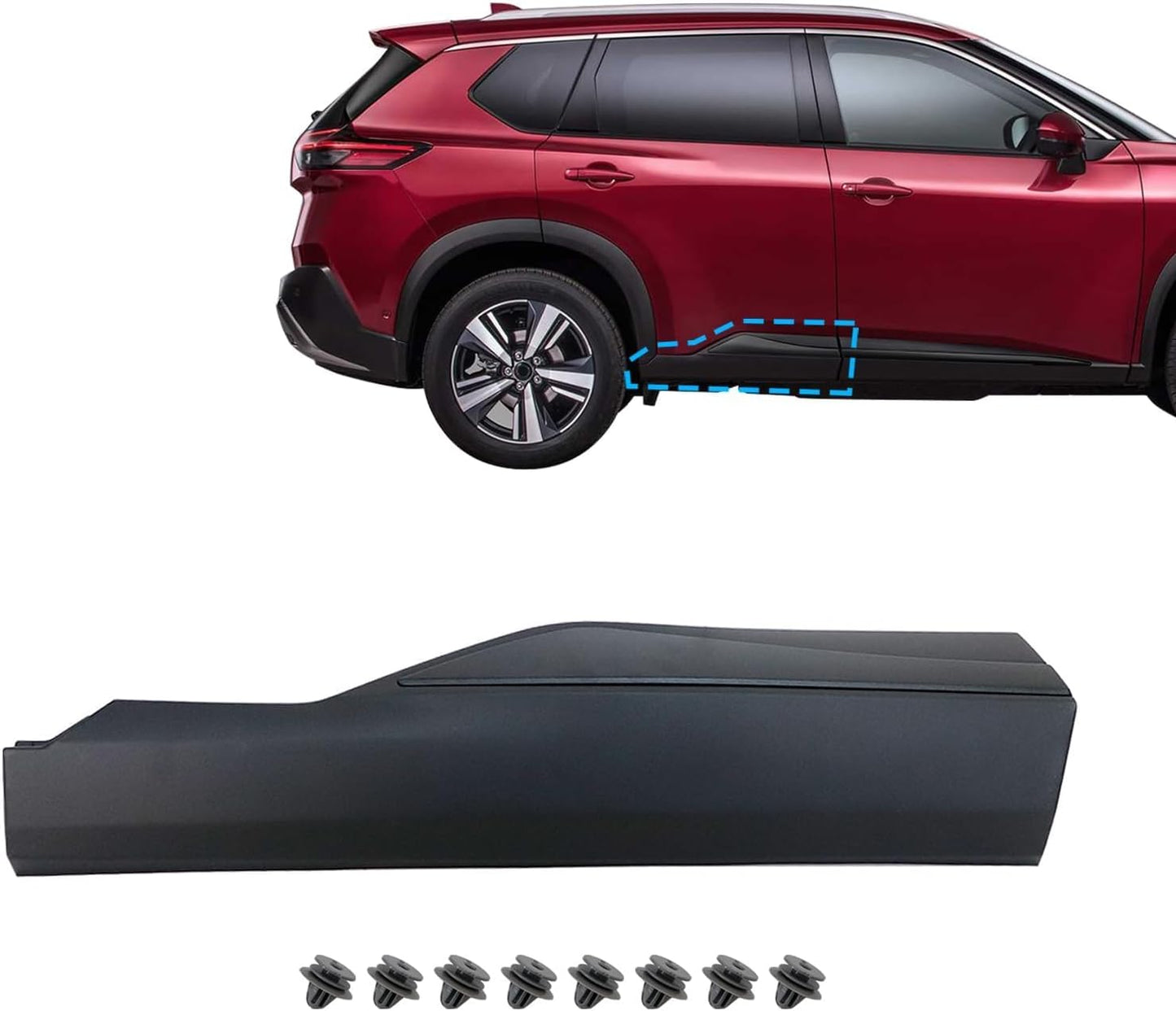 Moldura puerta trasera derecha Nissan Rogue 82870-6RR0A
