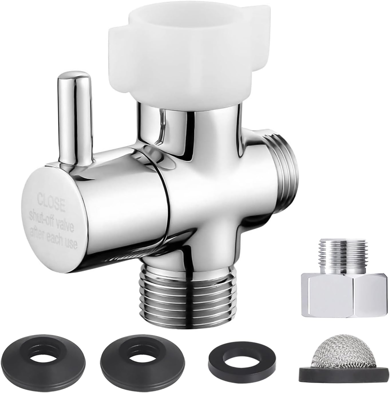Adaptador T para bidé con válvula metal 7/8x7/8x1/2