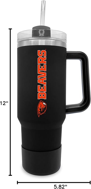 Vaso 40oz con asa y pajita color negro