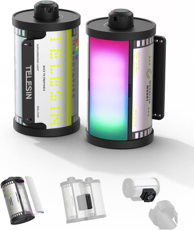 2 Luces Magnéticas RGB CRI 95 para Cámara DSLR Portátiles