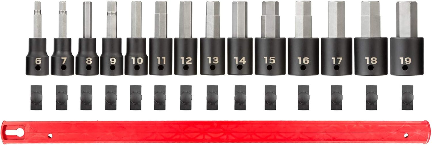 Set 14 Pzas Llaves Vaso Impacto 1/2pulg Riel
