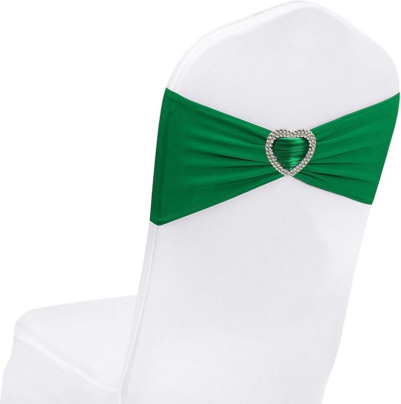 Cintas elásticas para sillas 50 uds verde esmeralda