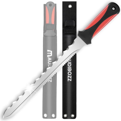 Cuchillo sierra césped acero inox 28.3cm funda nylon
