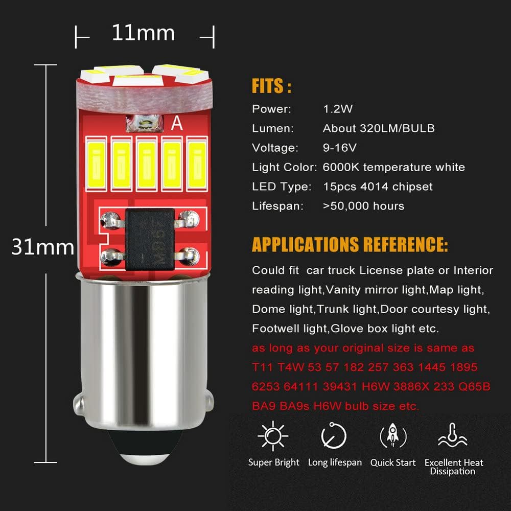 Bombilla LED BA9S 64111 12V para luz mapa coche