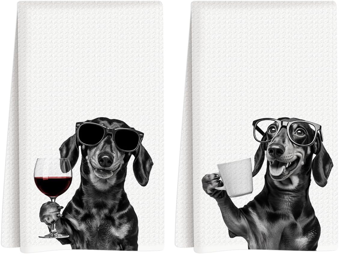 Toallas cocina perro salchicha reutilizables regalo mamá