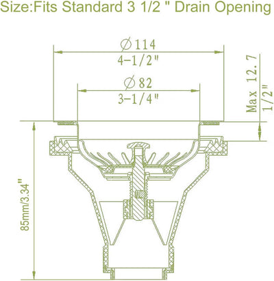 Kit drenaje fregadero 3.5pulg repuesto cesta acero inox