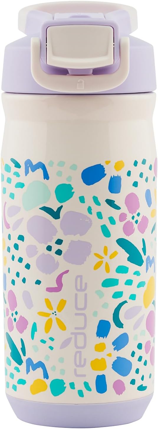 Botella agua acero inox 14oz con pajilla para niños