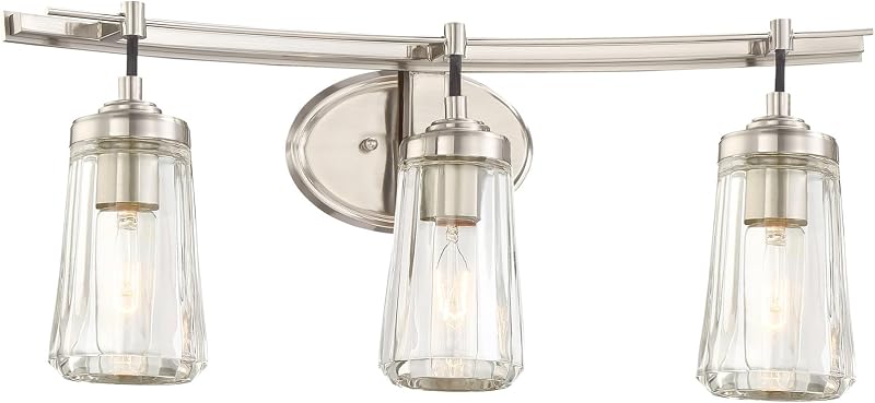 Lámpara pared baño 3 luces 180W níquel cepillado