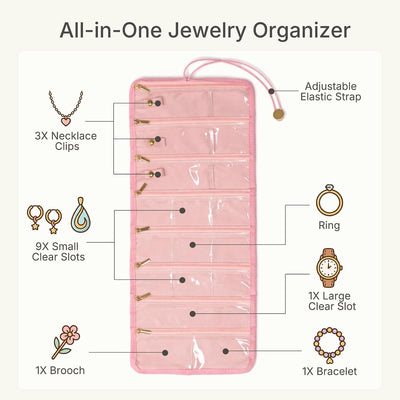 Bolsa terciopelo organizadora joyas plegable mujer