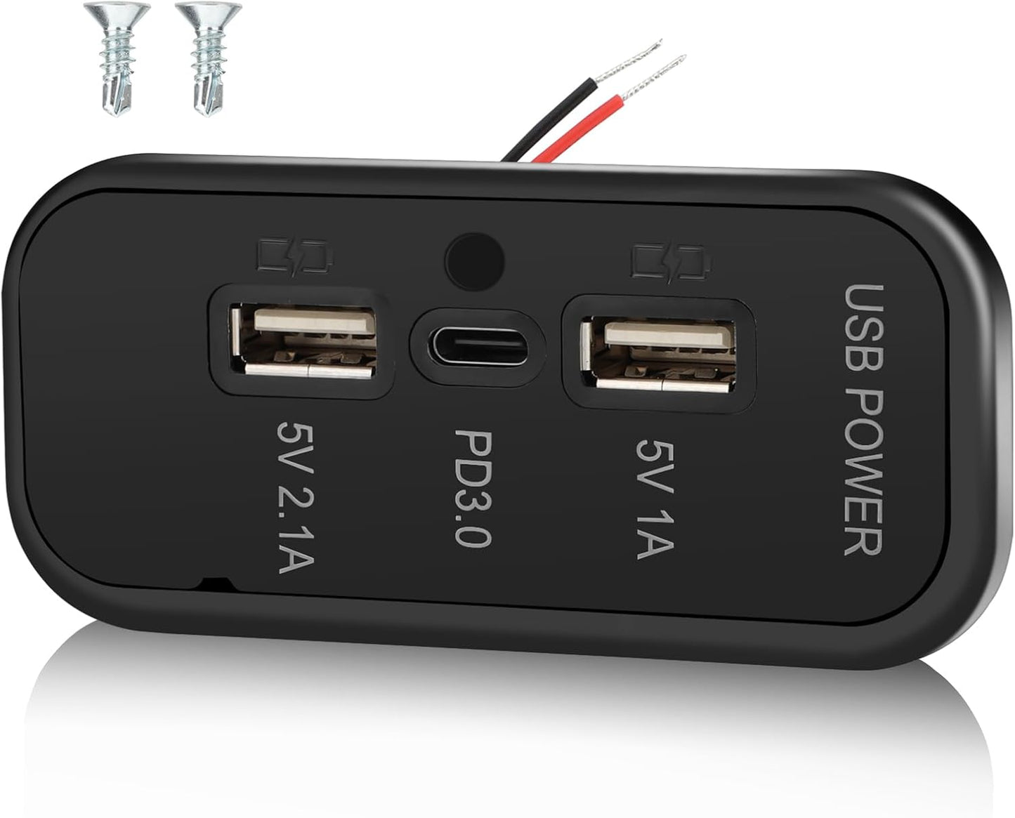 Salida USB 12V RV 45.5W PD3.0 tipo-C 3.1A para coche RV barco