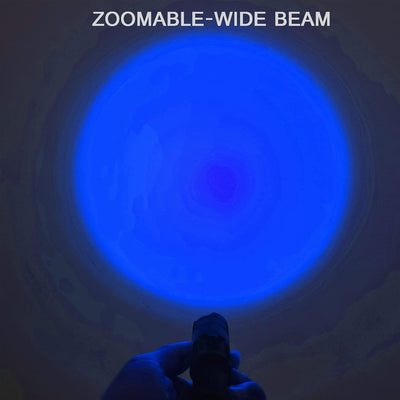 Pack 4 linterna LED azul con zoom clip pesca caza