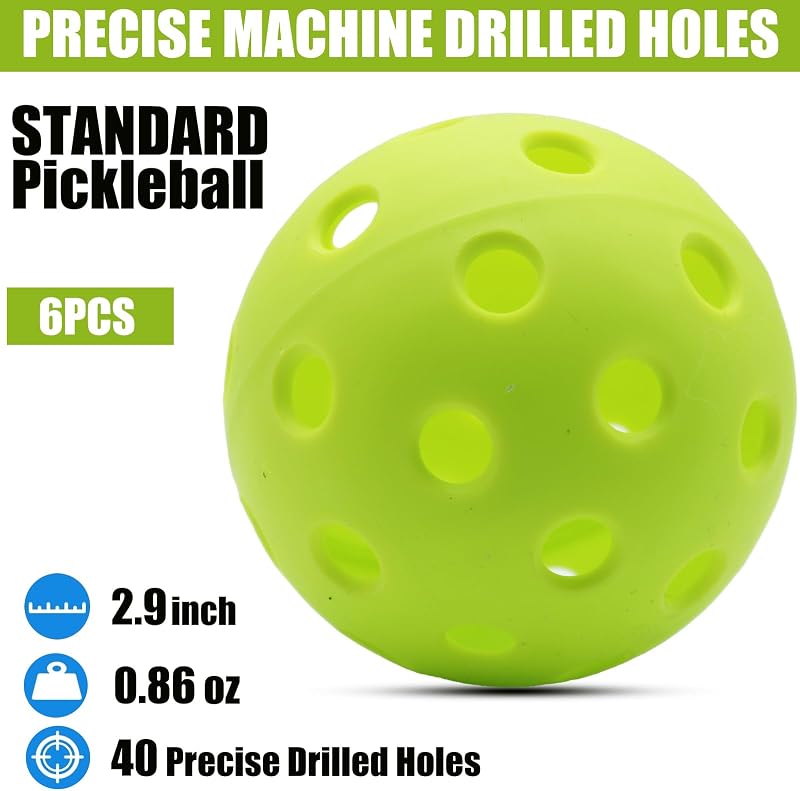 Pelotas Pickleball 40 Agujeros Elásticas Duras para Paddles