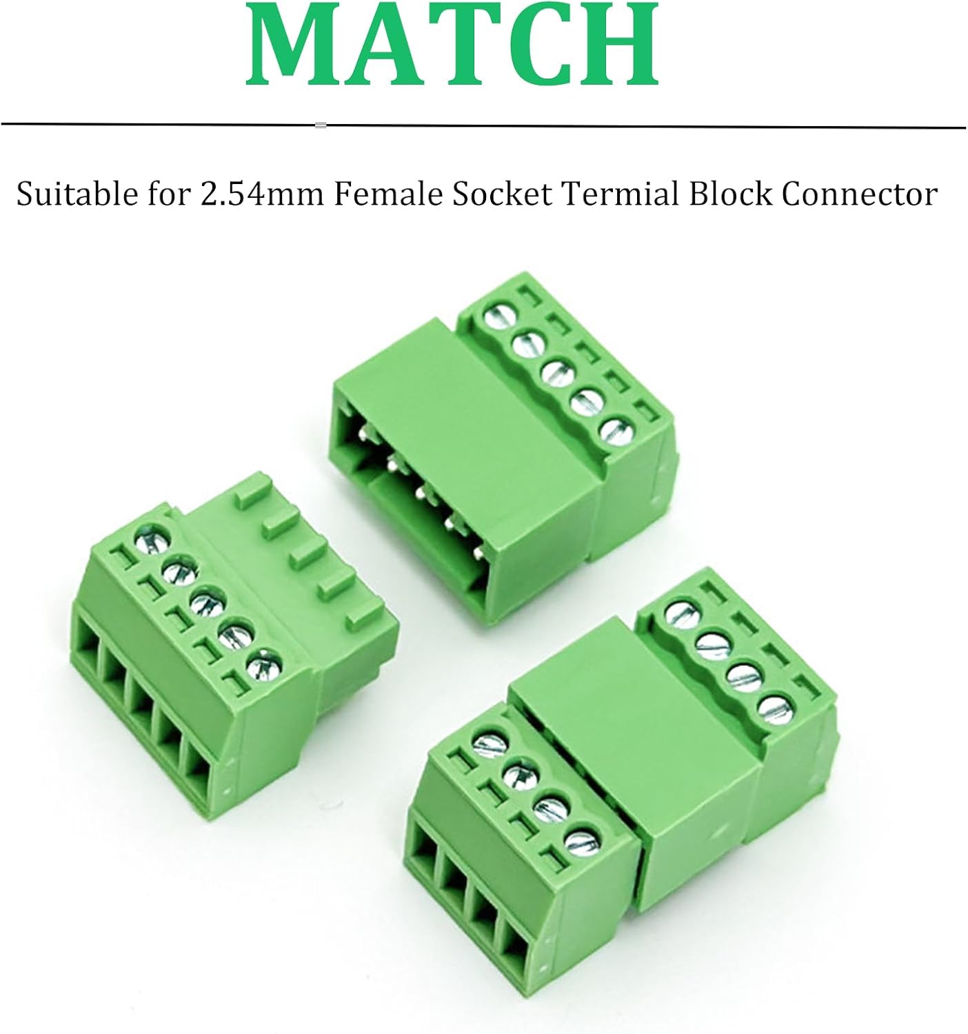 10 Conectores Bloque 5 Polos 0.100pulg 26-18 AWG Macho