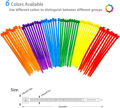300 Bridas Multiusos 6pulg Colores Surtidos
