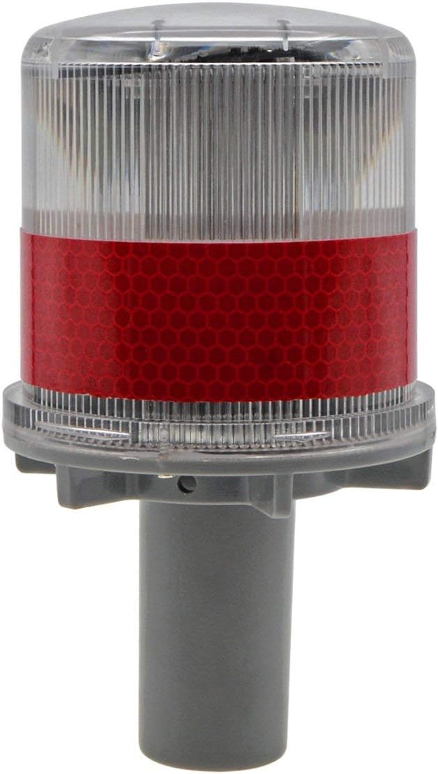 Luz LED solar roja impermeable para señalización