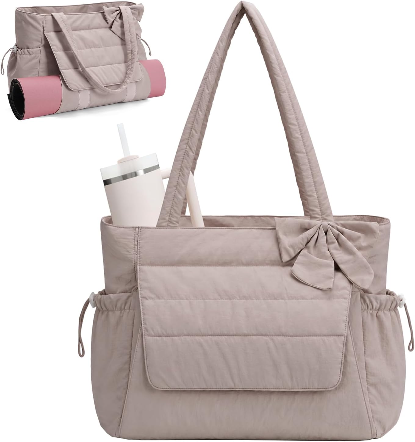 Bolsa mano lazo para vaso 40oz con bolsillo húmedo y esterilla yoga