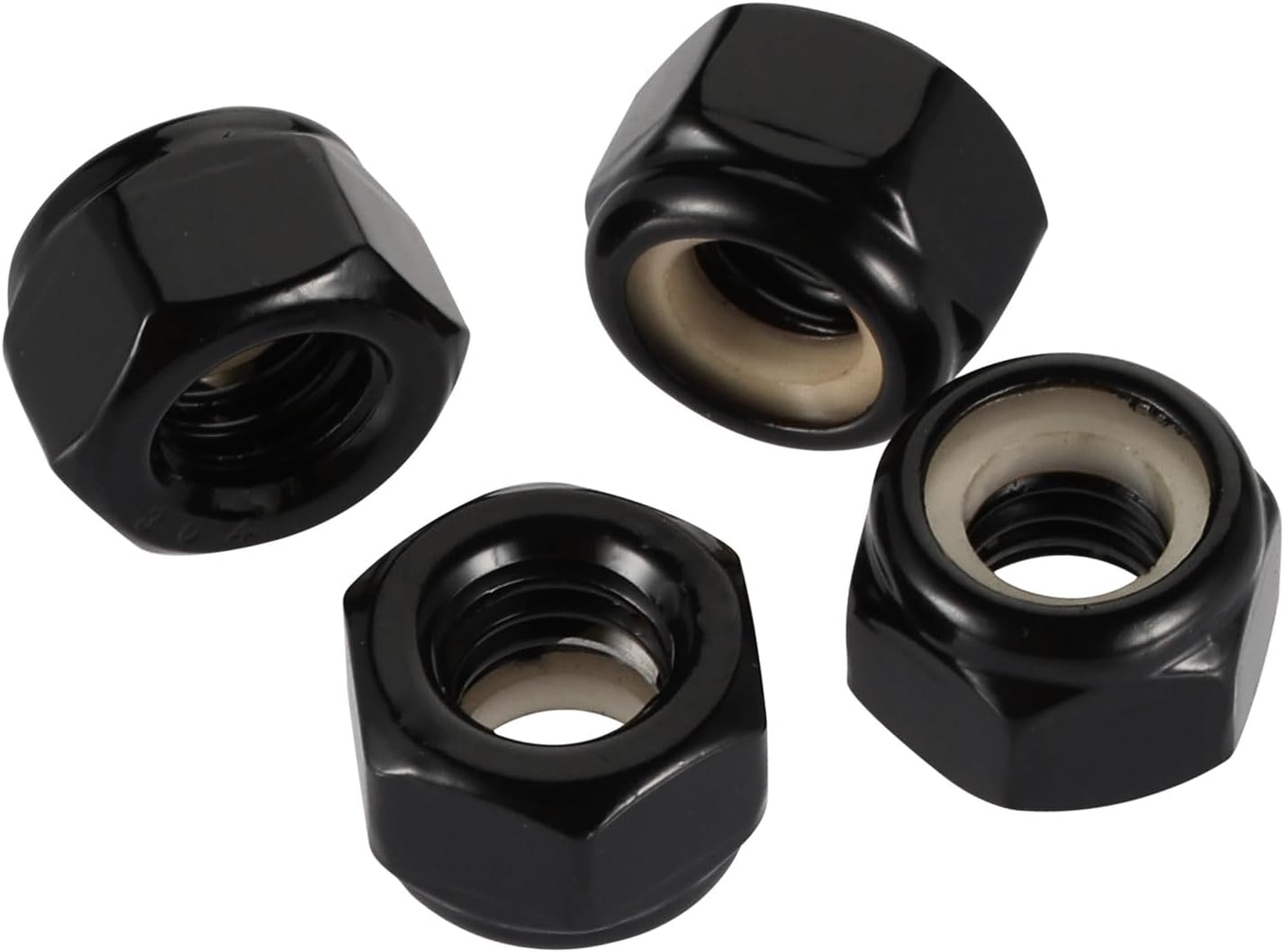 Tuercas bloqueo hex 18-8 acero inox negro 20uds