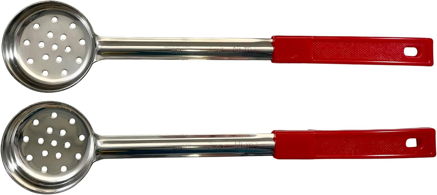 Cuchara ranurada acero inox 2oz para salsas set 2