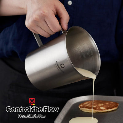 Taza medidora acero inox 18/8 con marcas oz/ml boquilla barista