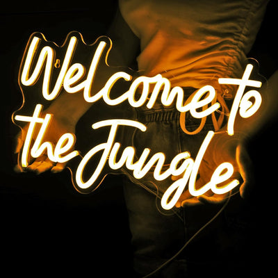 Letrero neón Welcome to the Jungle fiesta cumpleaños niño