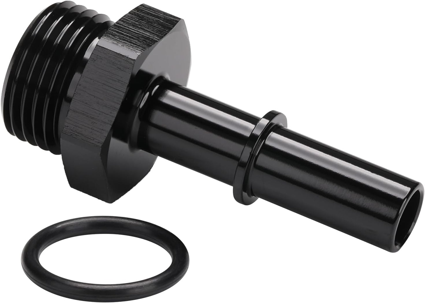 Adaptador combustible aluminio negro 3/8" SAE