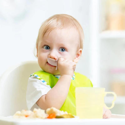 Set 6 cucharas y tenedor silicona antiahogo bebé 3 meses