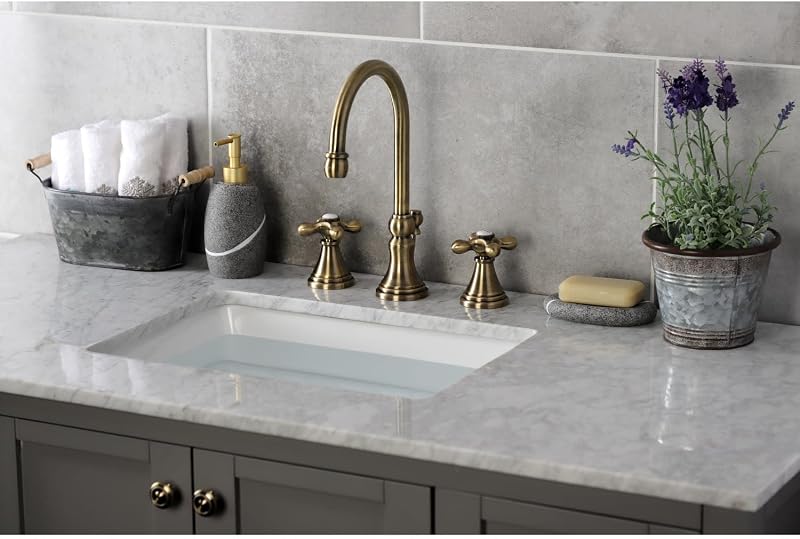 Grifo lavabo latón cromo pulido mango cruzado