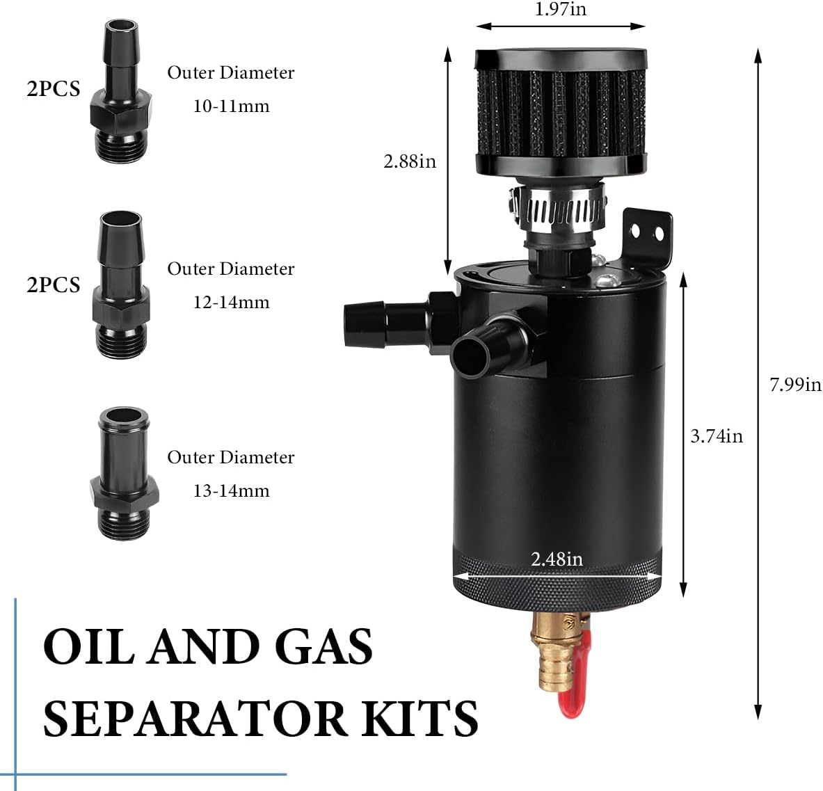 Kit lata captura aceite 5.1oz con 5 adaptadores automóvil