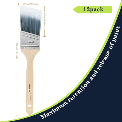 12 Pzas Pincel 2pulg Pintura Madera Puerta Ventana