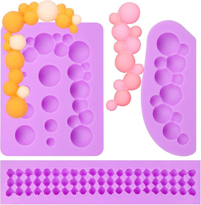 Moldes silicona 3D semiesfera para fondant y dulces set 3