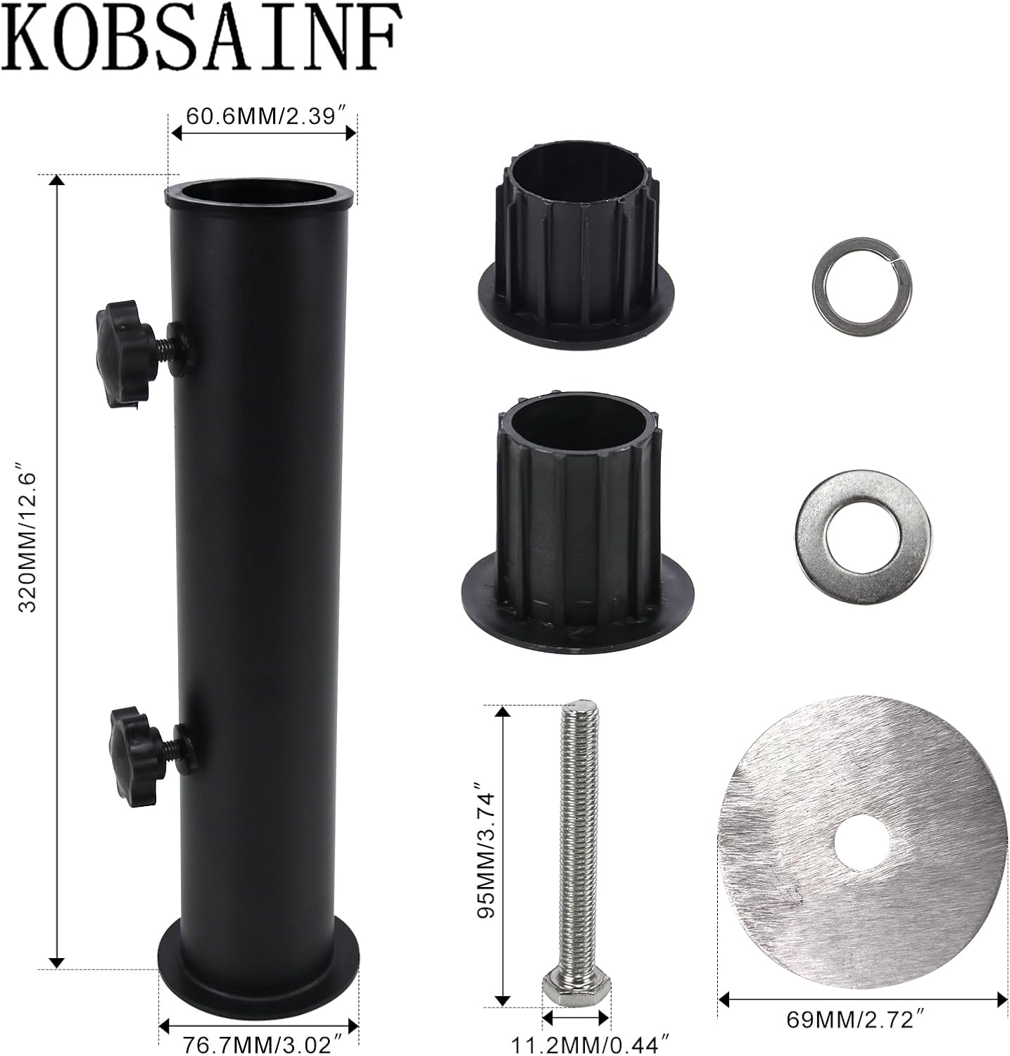 Soporte universal para paraguas negro resistente exteriores