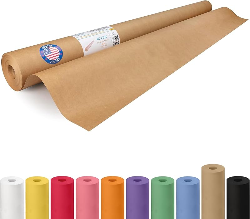 Rollo papel kraft marrón 48x1800" 50lb embalaje mudanza