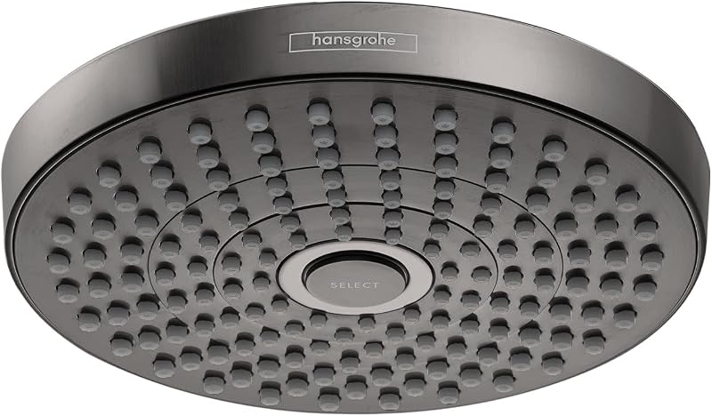 Cabezal ducha 7" 2 pulverizadores cromo negro cepillado
