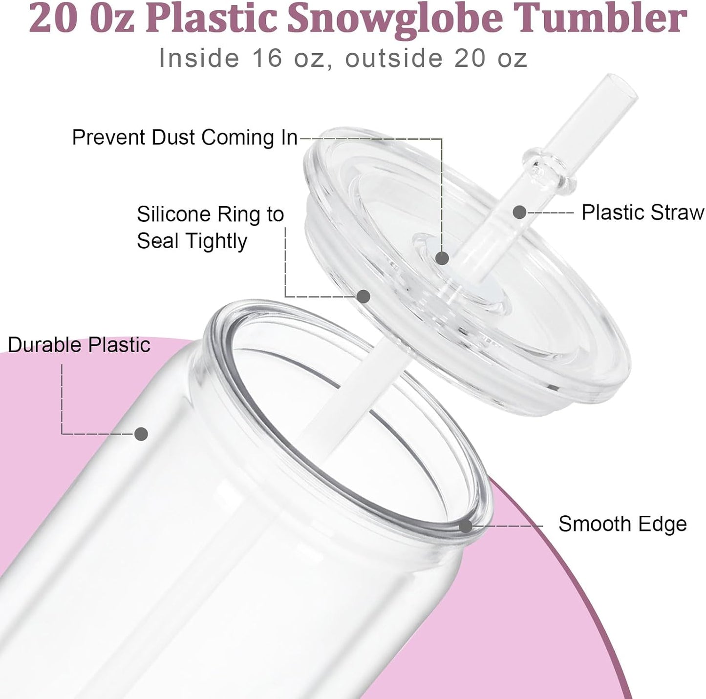 Kit 15 vasos acrílicos nieve doble pared 20oz con