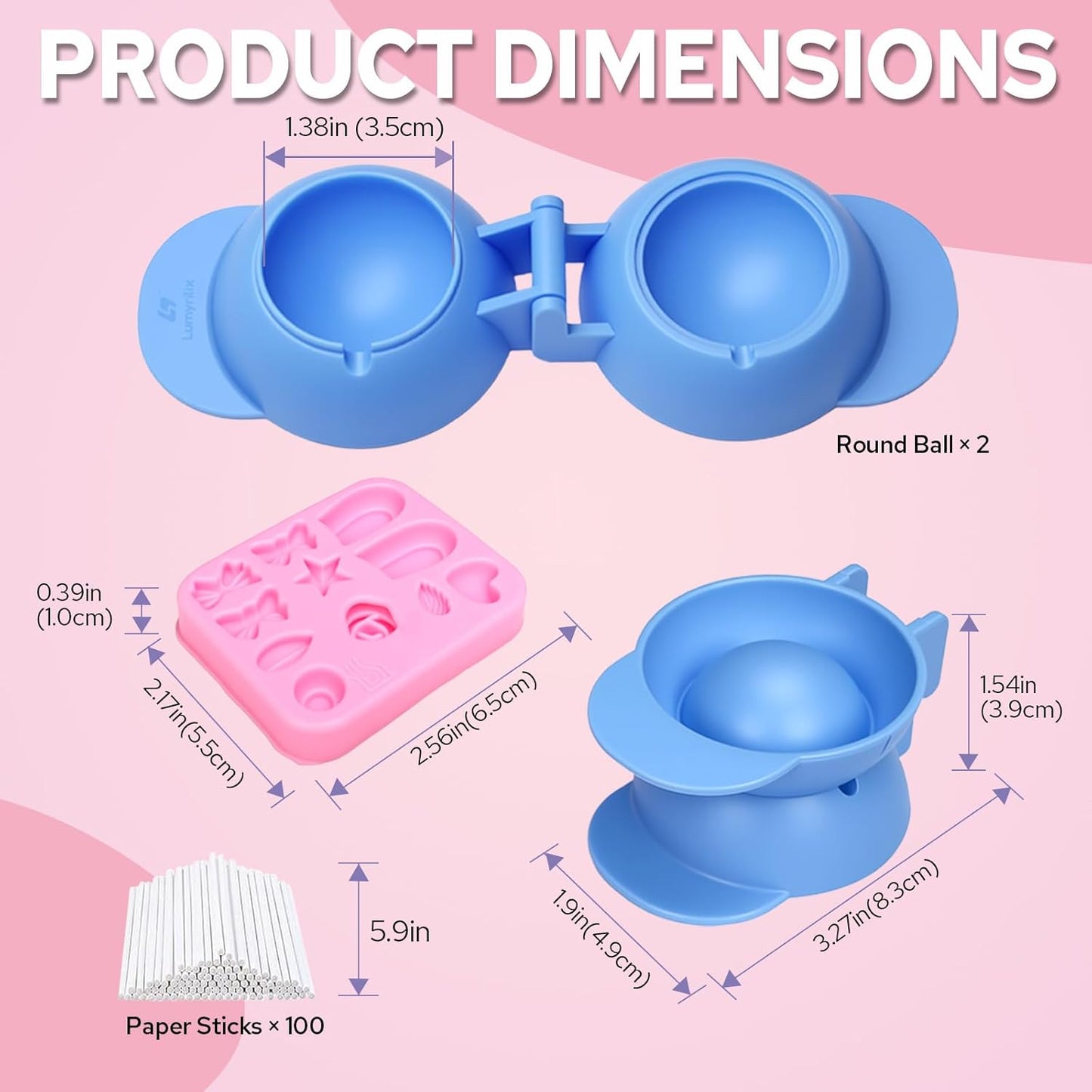 2 Moldes Redondos Tartas con Varillas y Molde Silicona Fondant