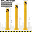 Poste bolardo seguridad 36x4.5pulg acero amarillo set 6