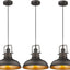 3 Luces Colgantes Bronce Aceitado Estilo Granja