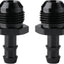 Adaptador macho 3/8 púas rectas aluminio negro 2 pzas