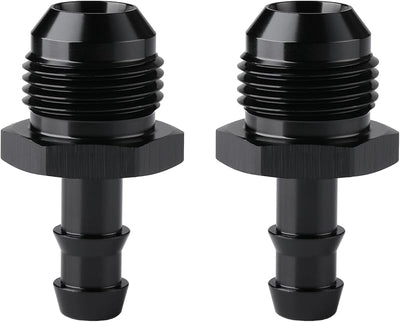 Adaptador macho 3/8 púas rectas aluminio negro 2 pzas