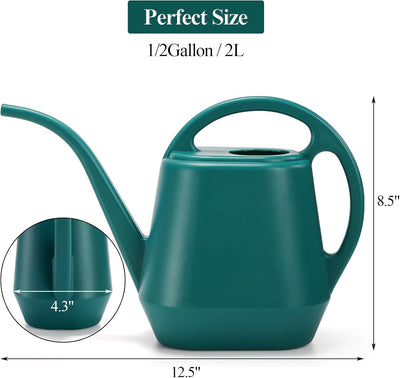 Regadera plástico 0.5gal mango cómodo boquilla larga color verde